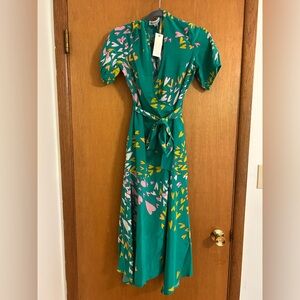 Leanne Marshall silk heart printed midi dress 💚
